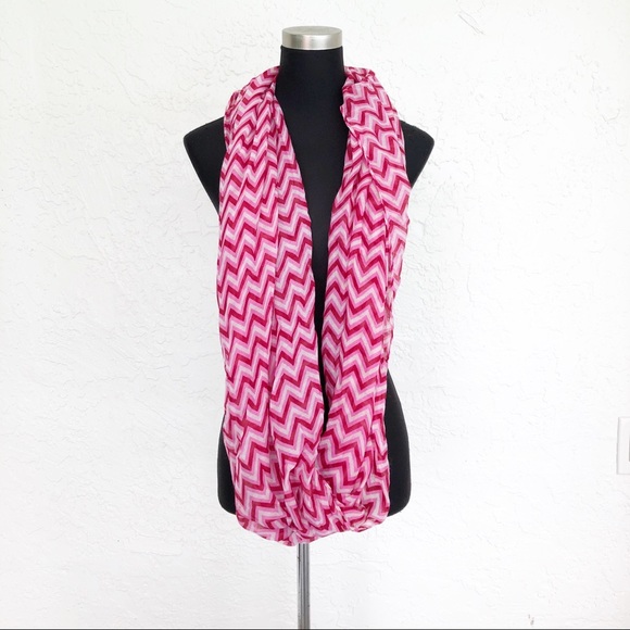 Accessories - Barbie Pink Chevron Infinity Scarf Wrap